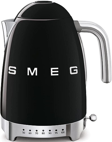 SMEG Wasserkocher mit Temperaturregelung schwarz